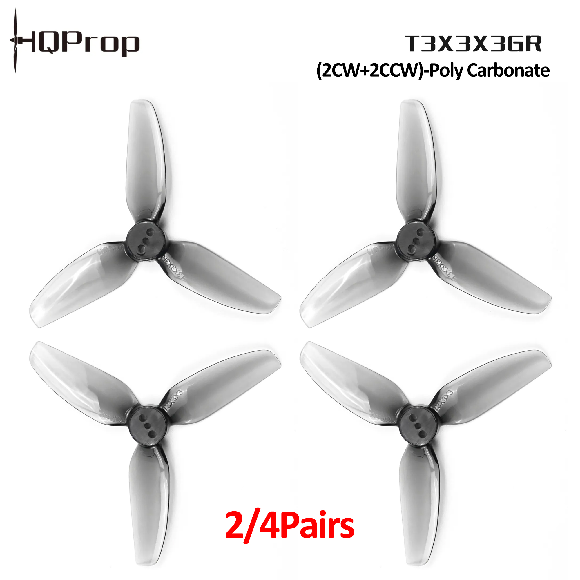 2/4 Pairs HQProp T3X3X3GR Prop - Rc Helicopter Blade 评论和价格
